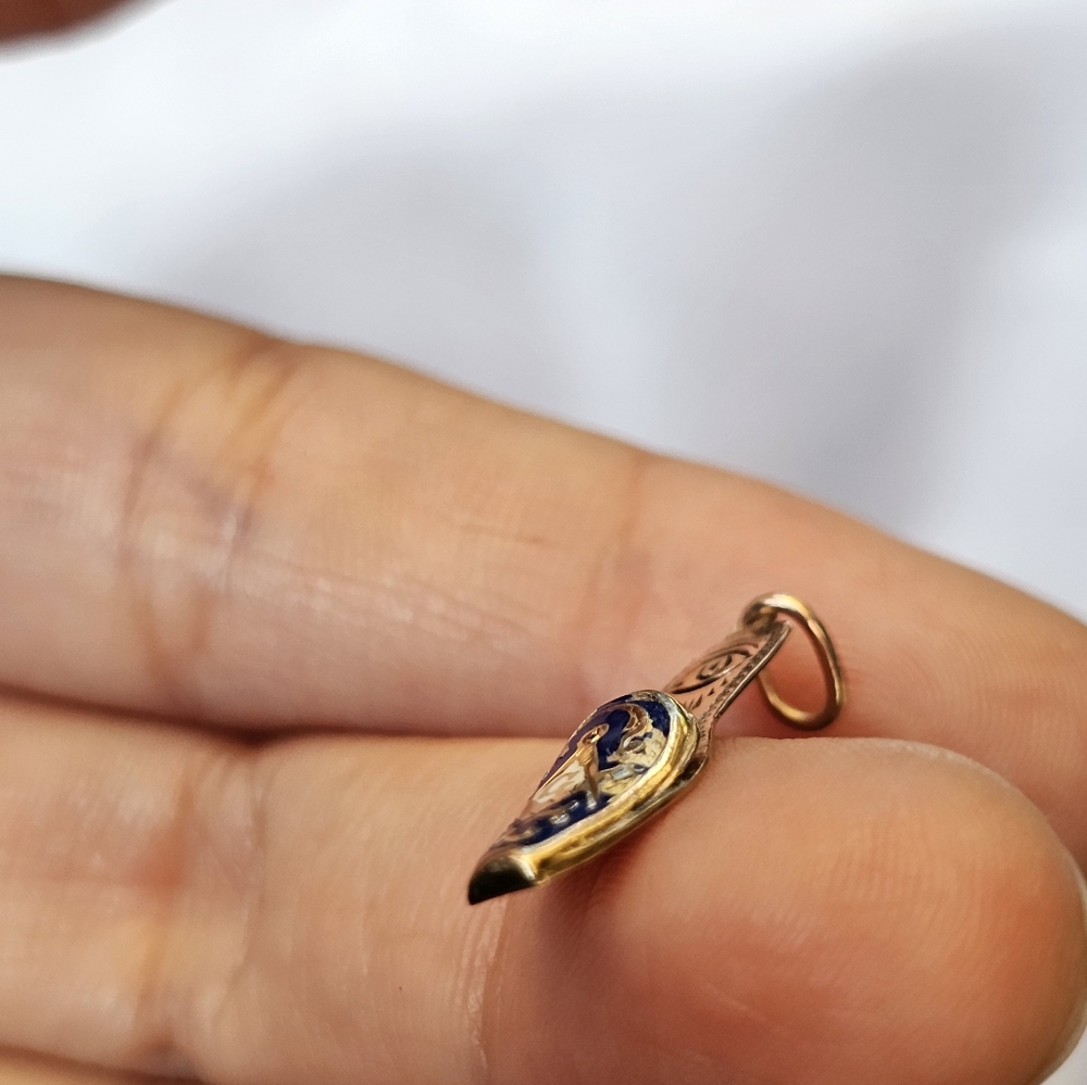 10k Solid Gold Sandal Charm / Pendant - image 4